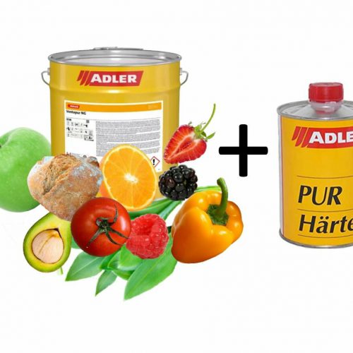 Zestaw lakier Ventopur NG 4kg + utwardzacz 0,4kg, poliuretanowy lakier bezbarwny do kontaktu z żywnością