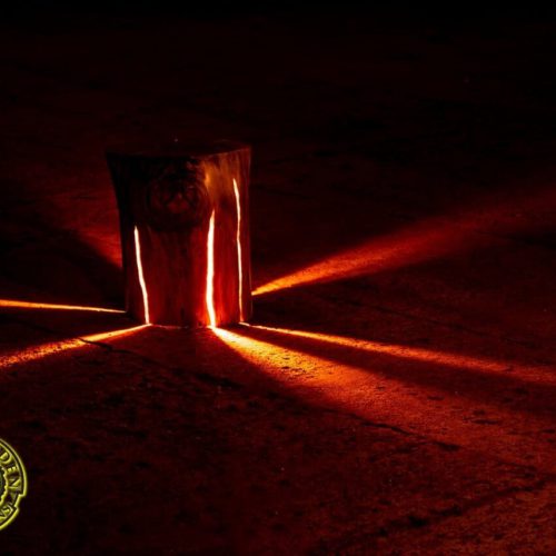 Tree Stump Table / side table / lamp / night table with remote internal LED lighting