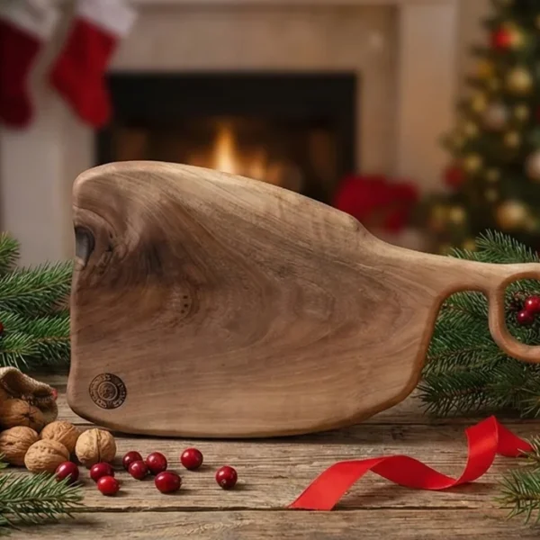 Deska do serwowania i krojenia z pojedyńczego kawłaka orzecha / do kuchni, deska na prezent na święta